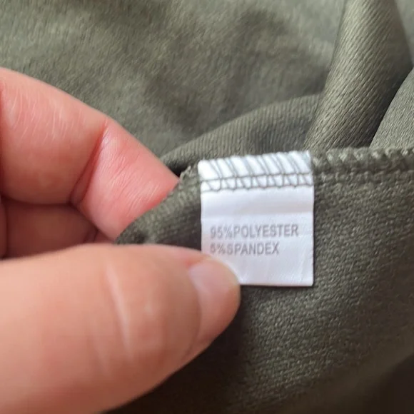 NWT Owin Army Green Floral 3/4 Sleeve Dress Size Large - Picture 8 of 10